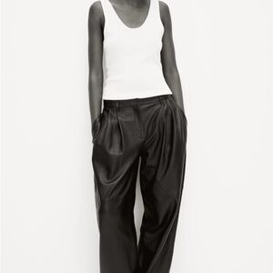 H&M NWT Relaxed-fit Leather Pants Sz 2